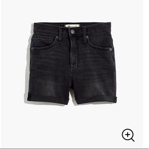 High-waist denim shorts